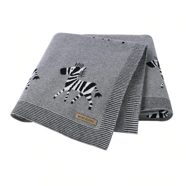 Manta para crianças com zebra cinzento