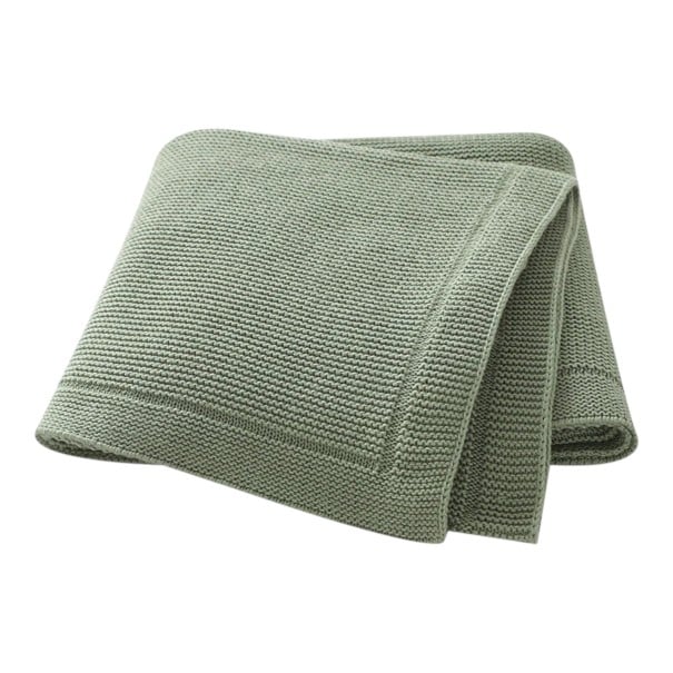 Manta suave para bebés e recém-nascidos 100 x 80 cm para envolver e cobrir com moldura em todo o perímetro e bordas acabadas verde
