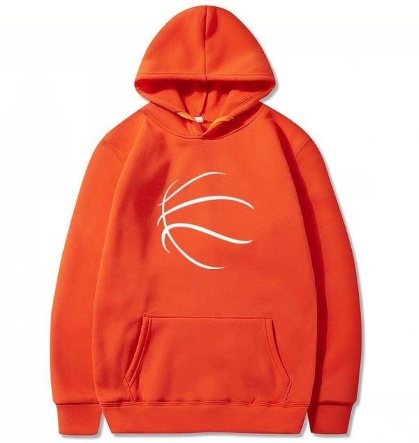 Manteau à capuche pour homme avec impression de ballon orange XXS