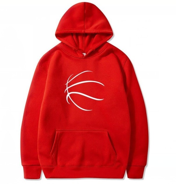 Manteau à capuche pour homme avec impression de ballon rouge XS