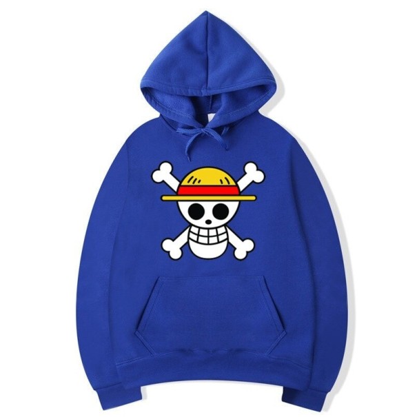 Manteau à capuche pour homme avec impression de pirate bleu XS
