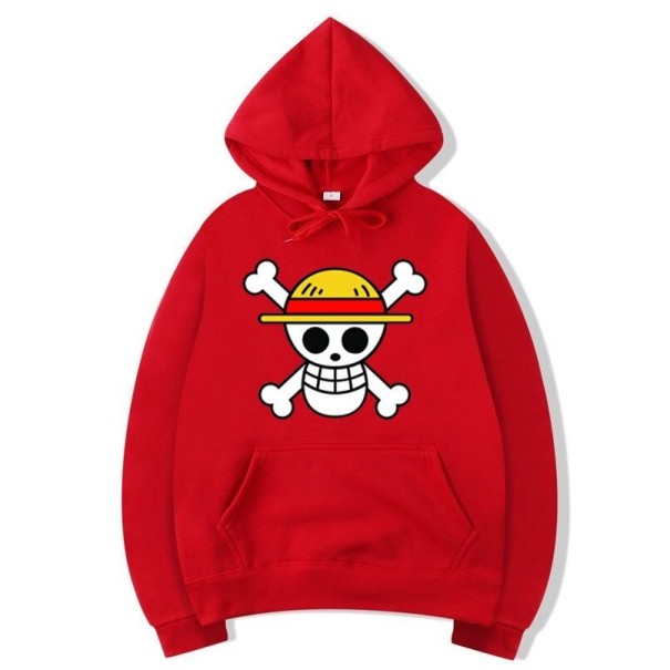 Manteau à capuche pour homme avec impression de pirate rouge XS