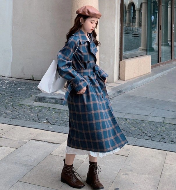 Manteau à carreaux pour femmes P1994 M