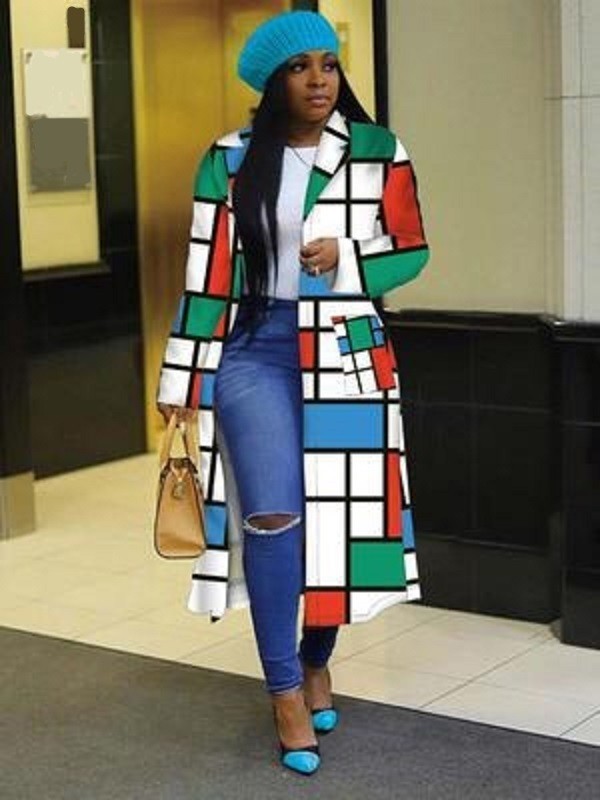 Manteau à carreaux pour femmes P1995 M 1