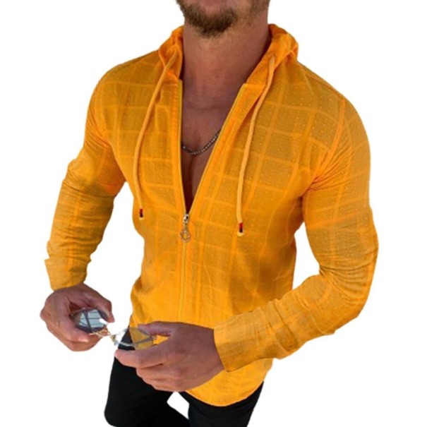 Manteau à zip pour homme F151 orange S