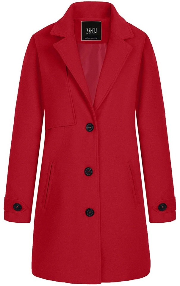 Manteau d'automne pour femmes rouge S