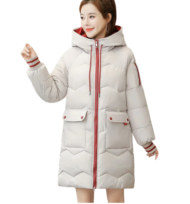 Manteau d'hiver pour femmes avec capuche blanc M