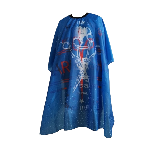 Manteau de coiffure pour la coupe bleu