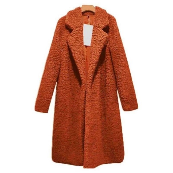Manteau en fausse fourrure pour femmes P1397 brique XL