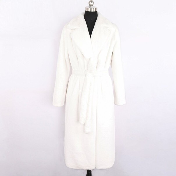 Manteau en fausse fourrure pour femmes P2307 blanc XL