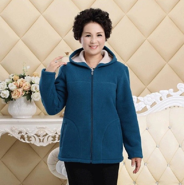 Manteau en polaire pour femmes P1811 bleu M