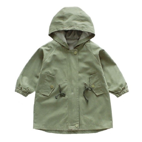 Manteau fille L1901 vert armée 7-8 ans
