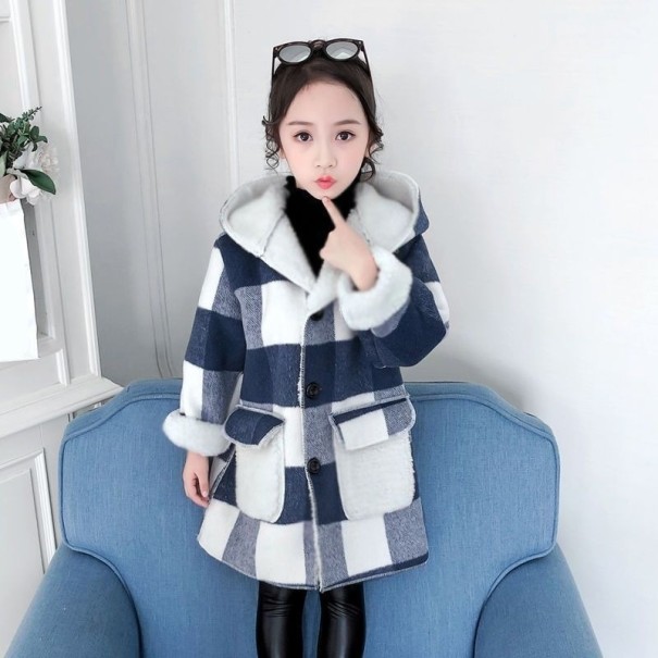 Manteau pour fille L1890 bleu foncé 3