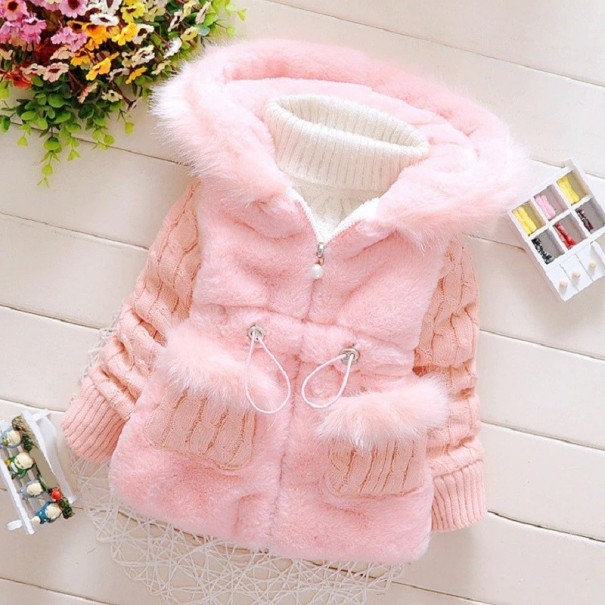 Manteau pour fille L1896 rose 5