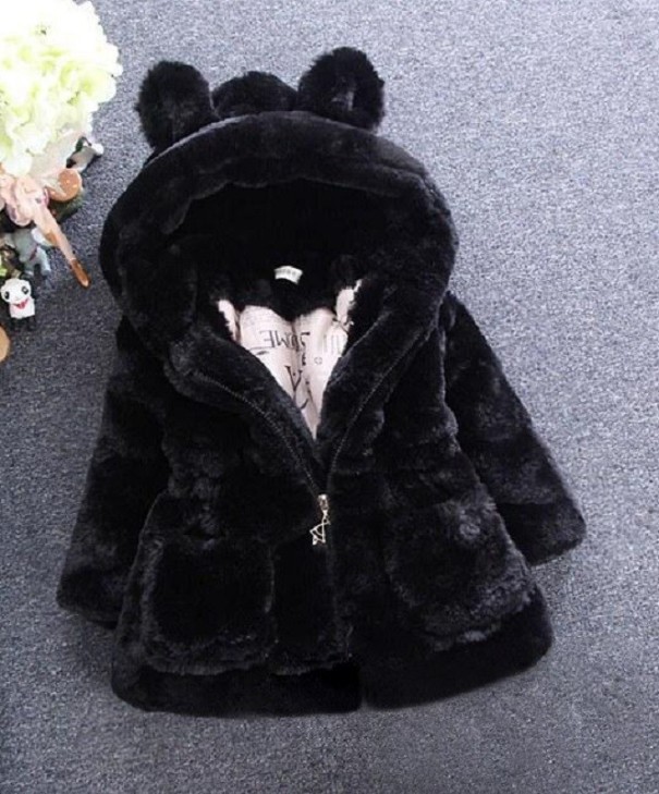 Manteau pour fille L2007 noir 3