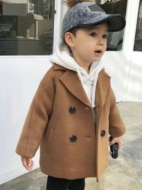 Manteau pour garçon L1830 marron 2