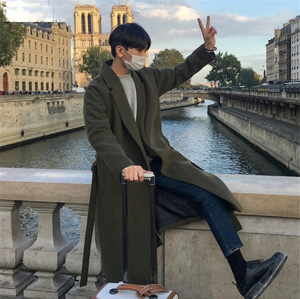 Manteau pour homme F1132 vert armée M