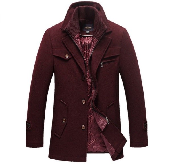 Manteau stylé pour homme J2695 bordeaux M