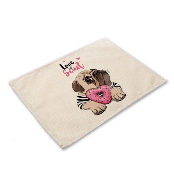Mantel individual con motivo de bulldog 18