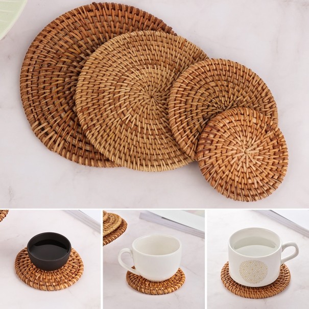 Manteles individuales de ratán natural 16 cm