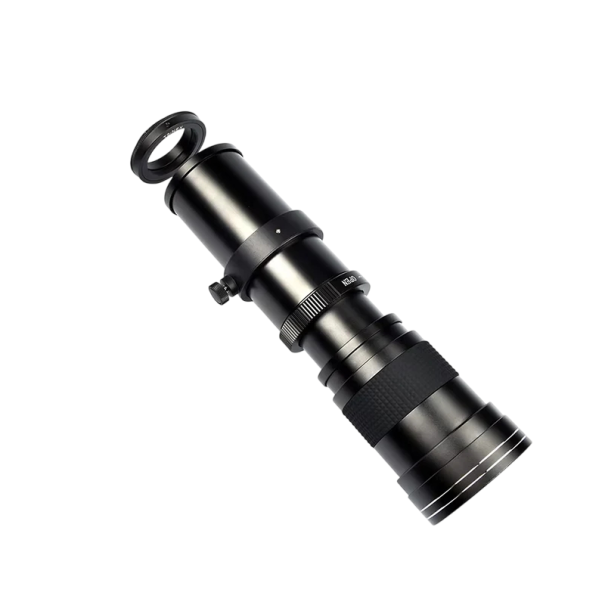 Manual Telephoto Lens 420–800 mm Zoom Sony A Long Reach Lens with Manual Focus for Detailed Shots black