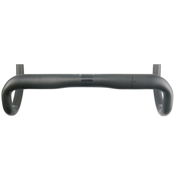 Manubri in carbonio per bici da strada con curva compatta 380 mm superiore 360 mm inferiore carbonio nero con striscia nera 1