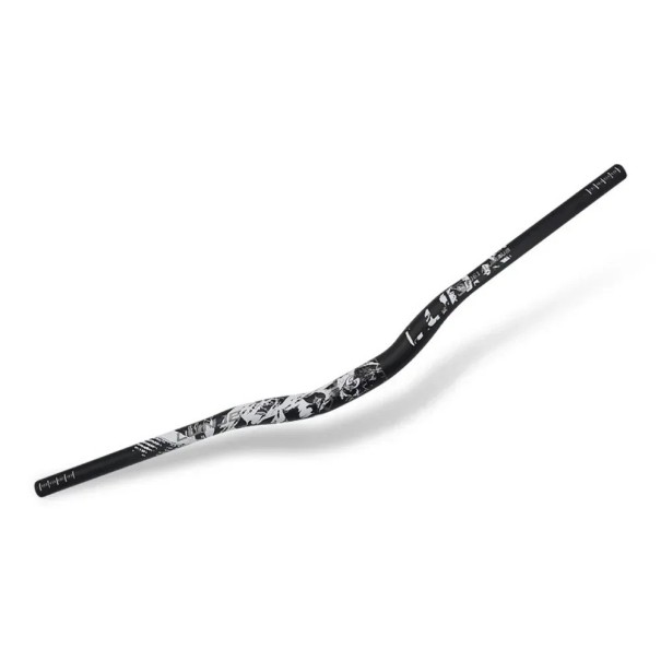 Manubri per bicicletta curvi 780 mm diametro 31.8 mm alzata 30 mm lega di alluminio forma ergonomica per mountain bike e bici da strada nero