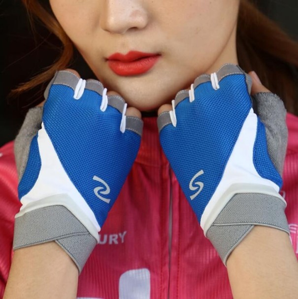 Mănuși de ciclism pentru femei albastru L