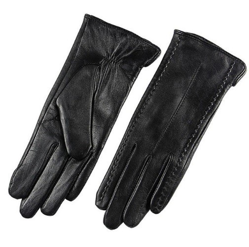 Mănuși de damă din piele naturală J824 negru S