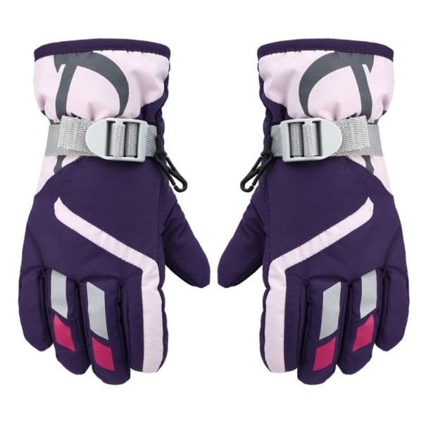 Mănuși de schi pentru copii Luren violet închis