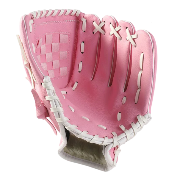 Mănuși sportive de baseball sau softball pentru mâna stângă 28 x 20 cm echipament de antrenament în aer liber pentru prindere cu buzunar brodat roz