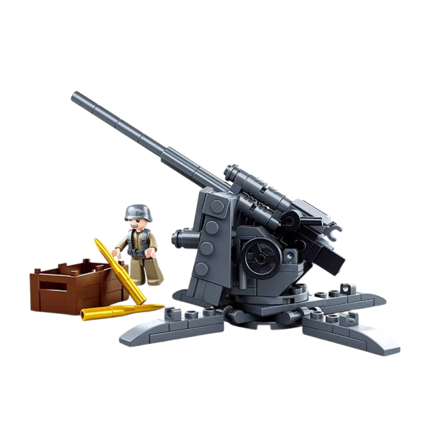 Maquette d'obusier de campagne allemand 16,6 cm 155 pièces Maquette militaire avec figurine de soldat Maquette historique pour enfants Seconde Guerre mondiale 1