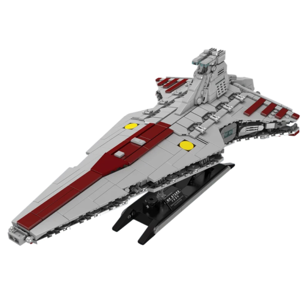 Maquette du croiseur de combat de la République classe Venator 18,5x23x45 cm 1320 pièces Modèle de vaisseau spatial Maquette créative pour enfants et adultes 1