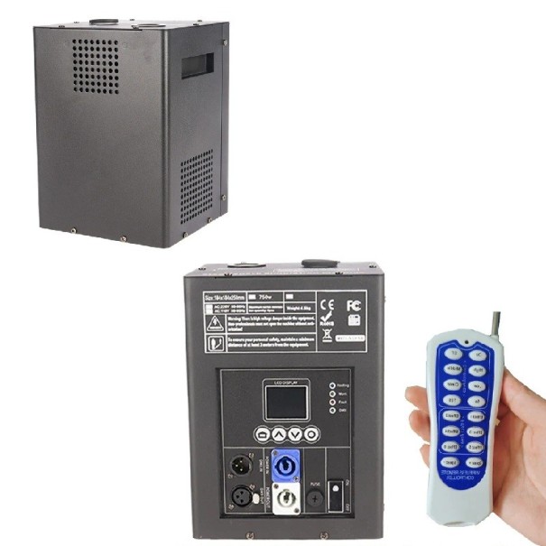 Máquina de faíscas frias fonte fria 750 W controlo DMX e comando sem fios 18,4 x 18,4 x 25 cm Preto Para casamentos palco e festas 1