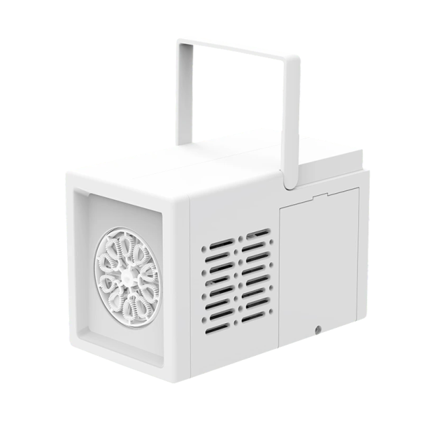 Máquina eléctrica automática de bolhas portátil para crianças, brinquedo de exterior para festas de aniversário e festas de jardim, diversão de verão branco
