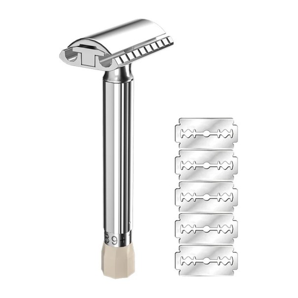 Maquinilla de afeitar para hombre 10,4 x 4,1 cm Aleación de zinc Cabezal intercambiable con cinco hojas Maquinilla manual para un afeitado suave 1