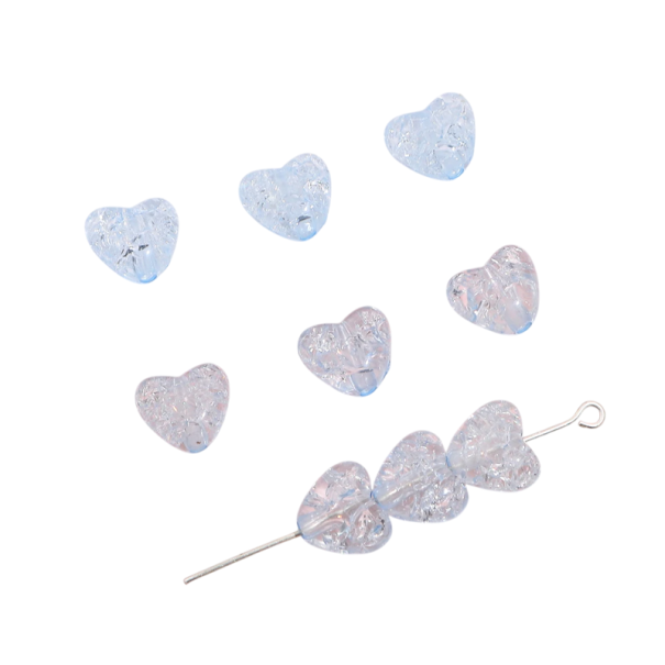 Margele acrilice în formă de inimă 10 x 9 mm Aproximativ 70 bucăți Margele colorate cu orificiu de 2 mm pentru bijuterii Brățări Coliere Creație Decorațiuni albastru