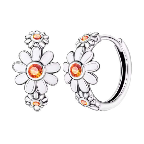 Margueritörhängen 925 silver för kvinnor fina smycken blommig design idealiska för vardagsbruk 1