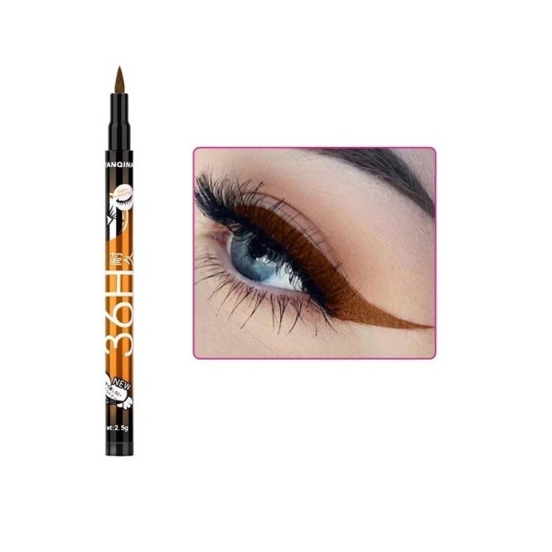 Marker do oczu Wodoodporny eyeliner w płynie Długotrwały kolorowy eyeliner w pisaku brązowy