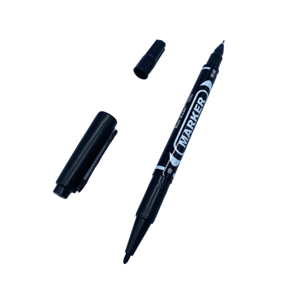 Marker szablonowy do tatuażu Dwustronny marker do skóry 0,5 i 1 mm Materiały do tatuażu czarny