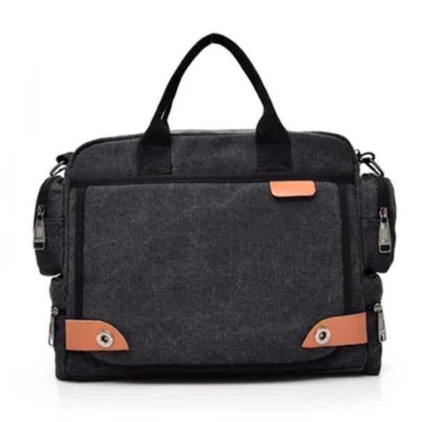 Markowa męska torba typu crossbody 35×29×13 cm, płócienna torba na ramię, duża torba podróżna męska, codzienna torba do noszenia na co dzień czarny