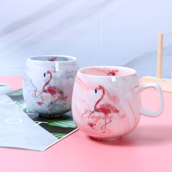 Marmeren mok met flamingo
