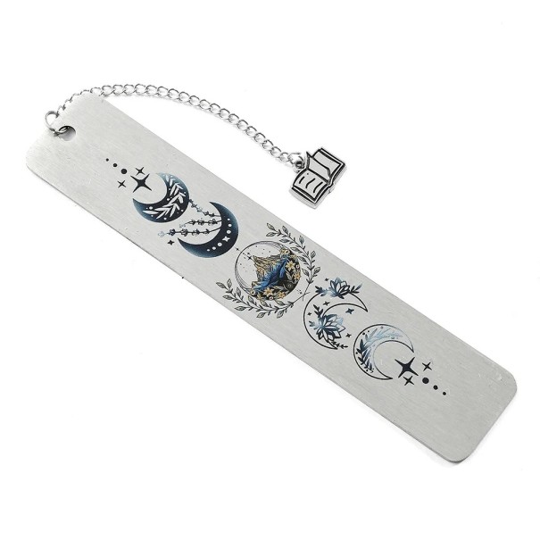 Marque-page en métal avec chaîne et pendentif décoratif Marque-page élégant avec un motif délicat pour les amateurs de lecture 1