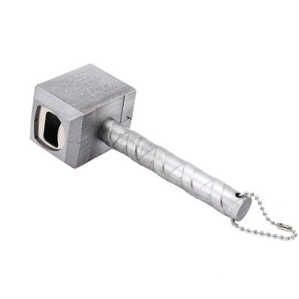 Martillo abridor de cerveza plateado