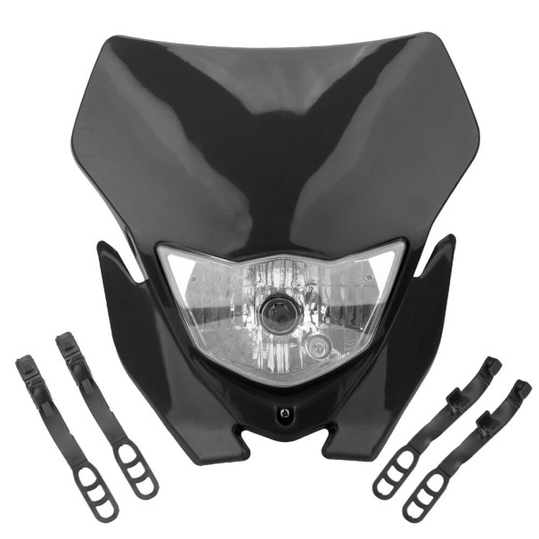 Mască frontală cu lumină pentru motocicleta N70 negru