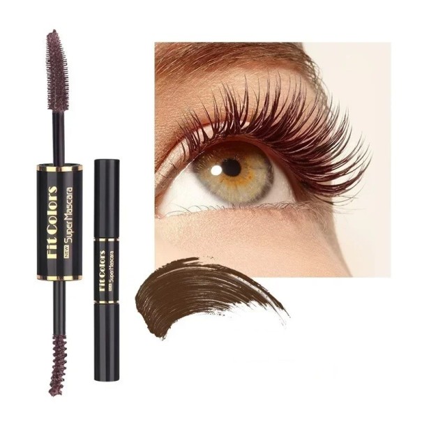 Mascara colorée double face pour les cils et les sourcils Mascara à séchage rapide et longue tenue en variantes colorées marron