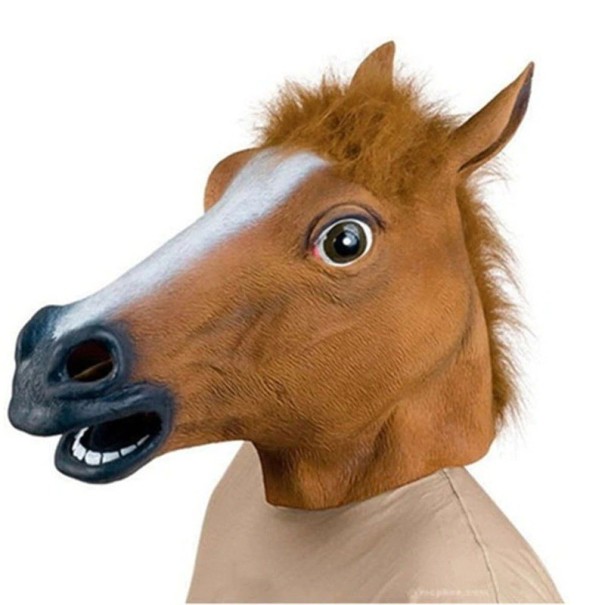 Máscara de caballo de Halloween marrón
