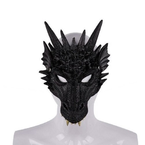 Máscara de dragón de Halloween negro