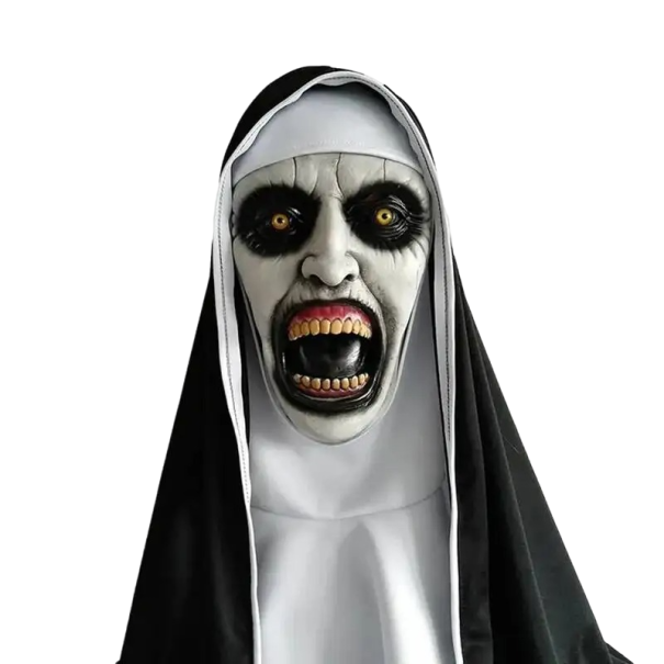 Máscara de látex de monja aterradora Máscara de monja de Halloween Máscara de monja de carnaval Máscara de cosplay V300 1