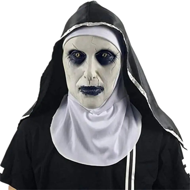 Máscara de látex de monja aterradora Máscara de monja de Halloween Máscara de monja de carnaval Máscara de cosplay 1